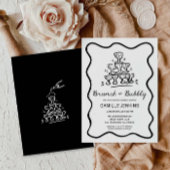 Retro Champagne vrijgezellenfeest uitnodiging Servet