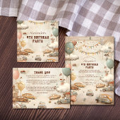 Retro Car Themed Kids Birthday Kaart