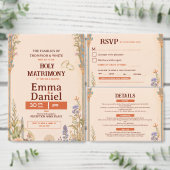 Retro Chic Wedding Menu Card (Personaliseer de collectie van deze zelfstandige maker.)