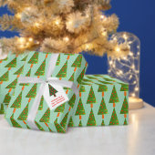 Gestempeld Kerstboom Patroon met Naam op Streep Kleine Kerstsok (Personaliseer de collectie van deze zelfstandige maker.)