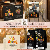 Retro Groovy 60th Birthday Invitation Kaart