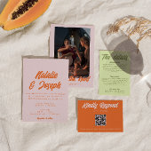 Modern Colorful Funky Fun Bold Wedding Details Informatiekaartje