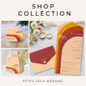 Retro gebogen streep boog trouwgunst bedankkaart