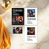 Retro Disco Afstuderen Foto Bedankkaart