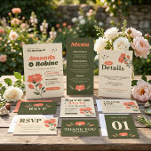Retro Bloemige Tuin Save The Date