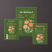 Retro Floral Wedding Uitnodiging (Personaliseer de collectie van deze zelfstandige maker.)