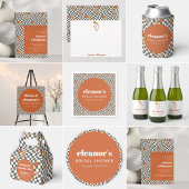 Aangepast Retro Oranje Paddenstoel Schachboard Dou Bedankkaart