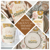 Retro Groovy 70's Geachte Bridal Reclamebord Met Voetstuk