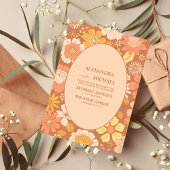 Retro Groovy 70's Gemuteerde tenteenbruiloft Ronde Sticker