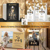 Retro Let's Get Groovy Name 60th Birthday Wijnglas Zonder Voet