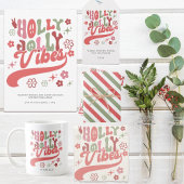 Retro Groovy Holly Jolly Vibes Vakantie Foto Tote Bag
