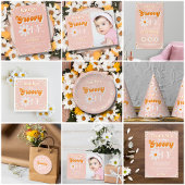 Retro Groovy Een Meisjes 1e Verjaardag Welkom Poster