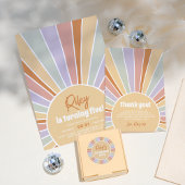 Groovy Sunshine Boho Daisy Rainbow Foto Birthday Kaart