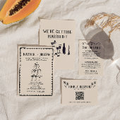 Retro Hand Getrokken Champagne Tower Oud Geld Brui Kaart