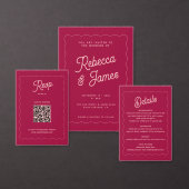 Bold Retro Roze Magenta Wave Lijst Weddenschap Menu (Personaliseer de collectie van deze zelfstandige maker.)