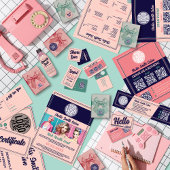 Hallo Retro "Typography Cool Color Scheme Visitekaartje