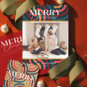 Retro Maximalist Geometrisch Goud Kerstmis Servet