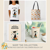 Halloween Mid Century Black Cat Mok