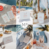 Retro Rood & Blauw Strepen Bachelorette Sparkling Wijnetiket