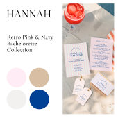 Retro Modern  Roze Bachelorette Weekend Kaart