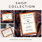 Retro Bioscoop Bioscoop Marquee Teken Bruiloft All In One Uitnodiging