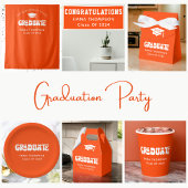 Retro Sinaasappel Afstuderen klasse van 2024 Papieren Bekers