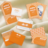 Oranje zonnestralen retro groovy 70s geïnspireerde bedankdoosjes