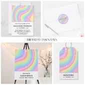 Retro Pastel Rainbow 6th Birthday Papieren Bordje