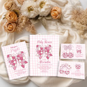 Retro Roze Waterverf Bow Meisje Baby shower Papieren Bekers
