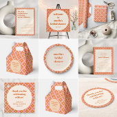 Roze Oranje Groovy Retro Aangepaste Bruidsdouche Blikjeskoeler