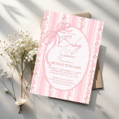 Roze strepen retro boog baby shower gunsten aangep bedankdoosjes