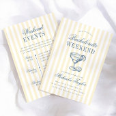 Geel Gestreepte Retro Meisjesweekend Tote Bag