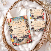 Retro Race Car Baby Shower Kaart