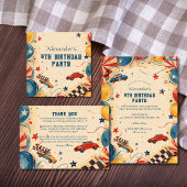 Retro Race Car Birthday Party Ronde Sticker