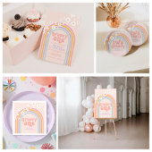 Daisy Groovy One pastaelregenboog, eerste verjaard Spandoek