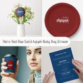 Blauw Rood Effen Kleur Vlakte, Aqiqah-Baby shower Bedankdoosjes