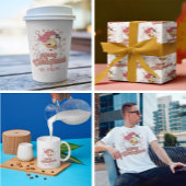 Vrolijk Kerstmis Retro Typografie Santa Roze Pet Rubberstempel