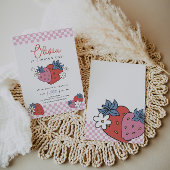 Aardbei Retro verjaardagsfeestje Bedankkaart