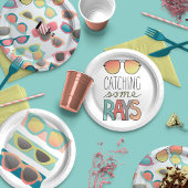 Retro Koraal Zomer Zonnebril Trio Papieren Bordje