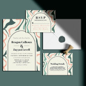 Retro wervelboog munt groen en roze bruiloft bedankdoosjes