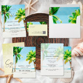 Retro Kust Tropisch Strand Trouwdag Persoonlijk Blikjeskoeler