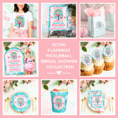 Retro Tropical Flamingo Pickleball Vrijgezellenfee Tri-Blend Shirt