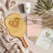 Retro Tropical Palm Tree Pickleball Vrijgezellenfe Vlaggetjes