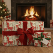 Retro Vintage Christmas Landscape Grosgrain Lint