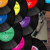 Retro Vinylplaat Rock N Roll Rode Verjaardag Kaart