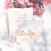 Retro Floral Boho Girl Baby Shower Servet
