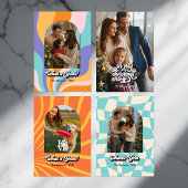 Retro "Wat een jaar!" Vakantie Etiket