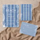 Retro whimsical script beach destination wedding RSVP kaartje (Personaliseer de collectie van deze zelfstandige maker.)