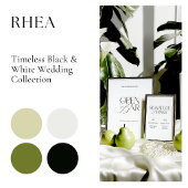 Elegante zwart-wit trouwbar menu banner