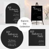 RIP Halloween Black and White Party Ronde Sticker